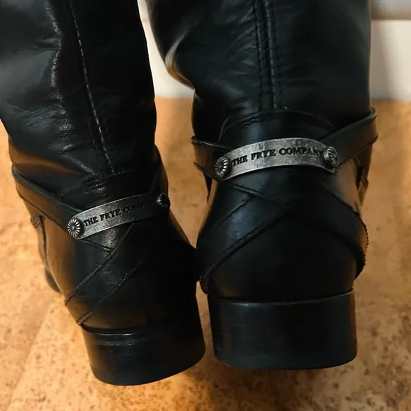 Frye Lindsay Plate Boot in Black Leather - Picture 11 of 14